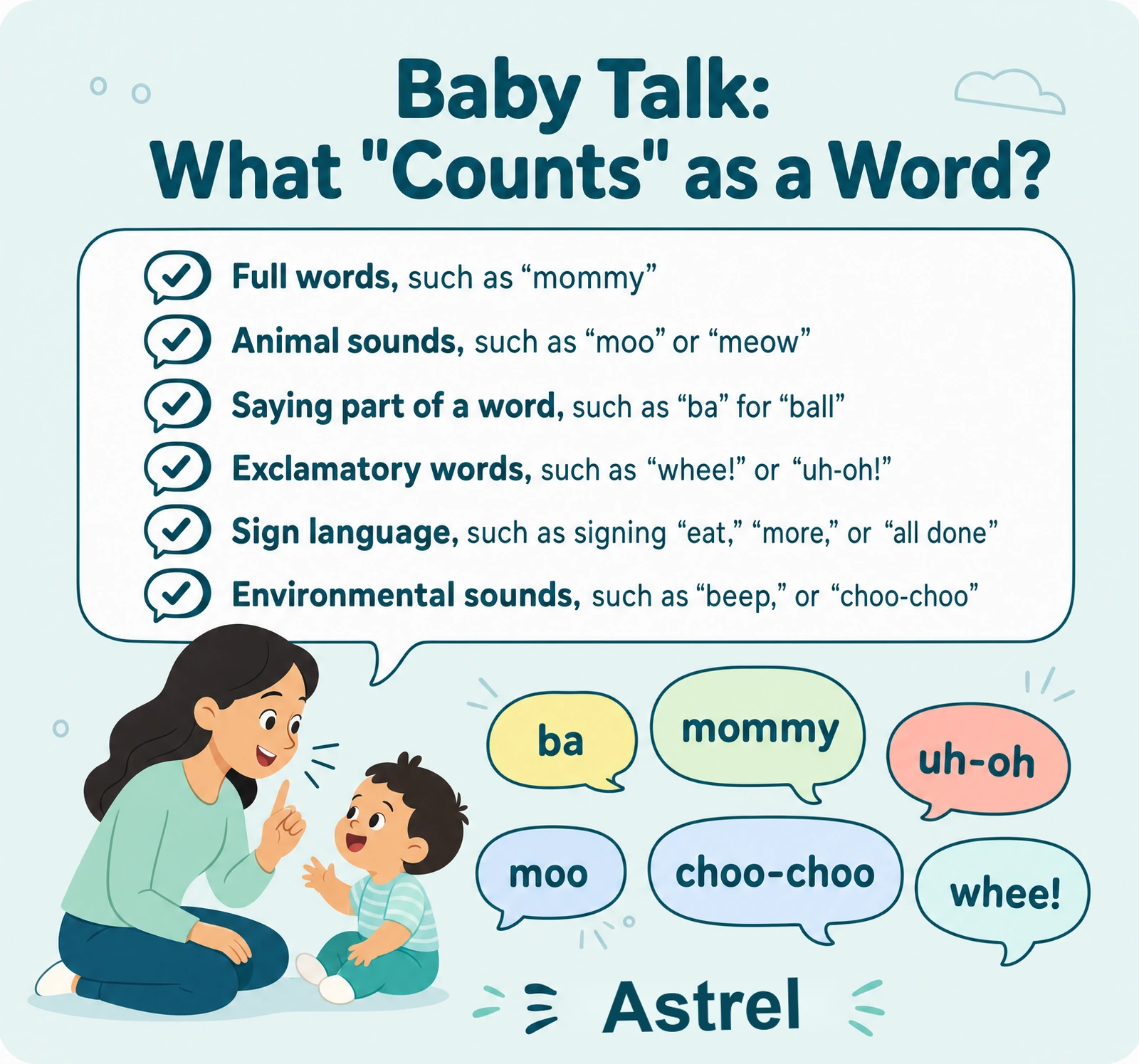What counts as a baby's first word?